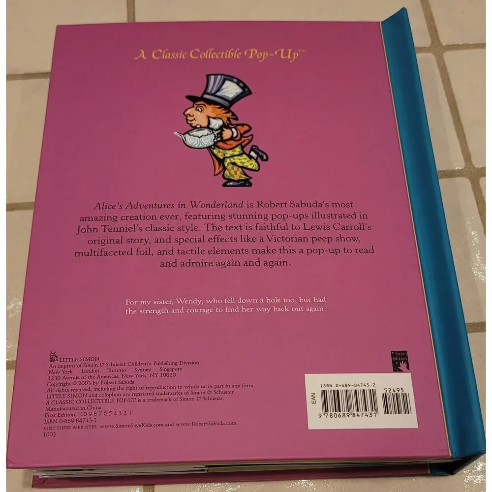 Robert Sabuda Alice’s Adventures in Wonderland Pop-Up Book First Edition 2003